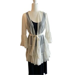 Vintage Betsy Johnson Intimates Nylon Sheer Ruffled Robe